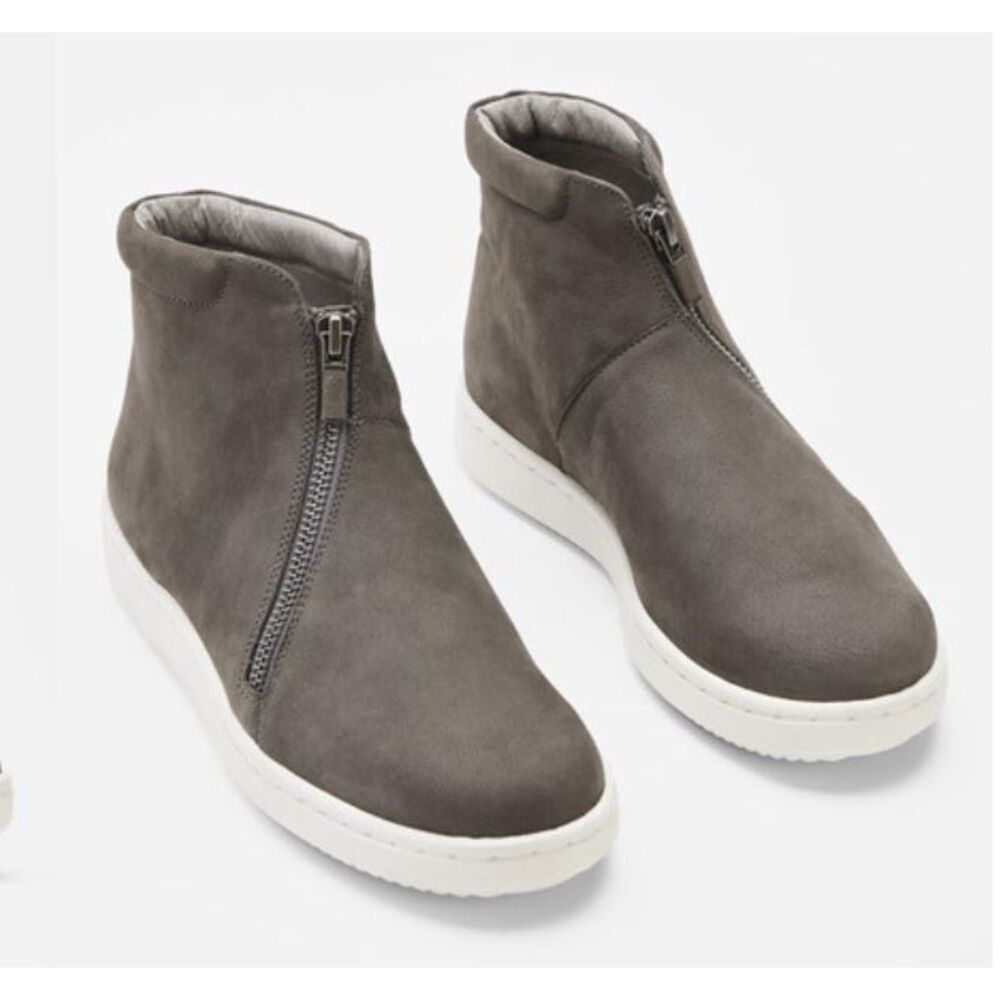Eileen Fisher Bias Fleece Boot Sneakers Charcoal Size 9